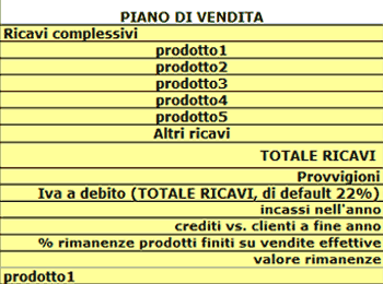 software business plan italiano Vendite