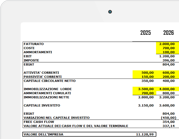 software valutazione aziendale excel